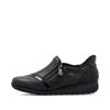 Rieker Tex Comfort Shoe With Side Zip - Black Leather